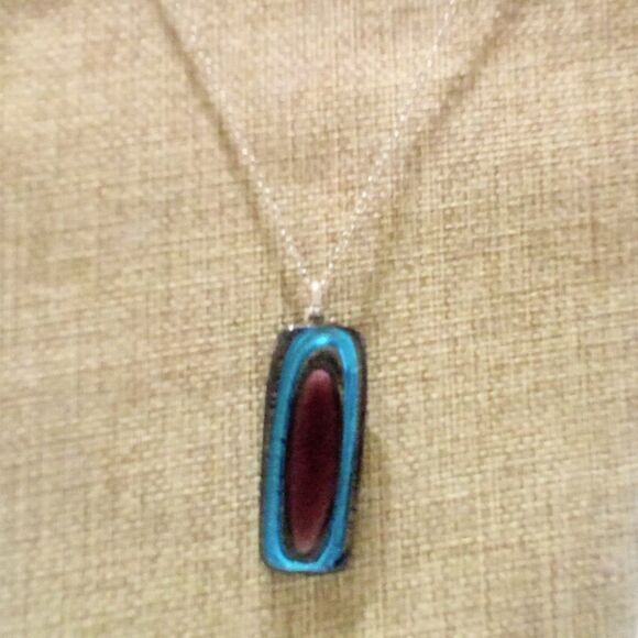 Multi Color Murano Art Glass Pendant Necklace - Picture 1 of 5